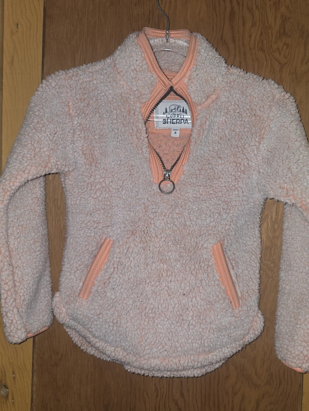 Cuddly sherpa 4T pink 1/2 zip sherpa high low jacket